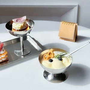 Logo personnalisé Cuisine Crème Glacée Outil De Service <span class=keywords><strong>Restaurant</strong></span> <span class=keywords><strong>Pub</strong></span> <span class=keywords><strong>Chic</strong></span> Dessert Gâteau Fruits Salade Bol Debout En Acier Inoxydable Gobelet Tasse - Product Image 2