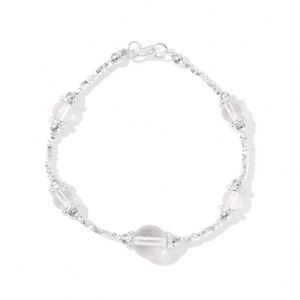 Dylam Personalized Design Fine Jewelry S925 <b>Silver</b> Beaded Chain Big Circle Crystal Women <b>Bangles</b> <b>Bracelets</b> Jewellery for Daily - Product Image 1
