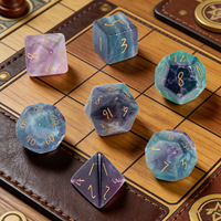 Dés de jeu polyédriques en améthyste naturelle à angle droit, marque MY, pour jeux de table, Dragon Dungeon DND, jeu décontracté, ensemble de sept pièces, échecs, cartes