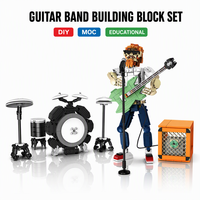 Jouet tendance Guita Band Music Building Block Kids MOC Block Brick Toy Halloween Gift DIY Building Block Set