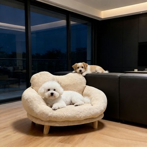 Cama de Madera Moderna para Mascotas, Directo de Fábrica, con Funda Lavable Ecológica, Sofá para Perros, Personalizable OEM ODM - Product Image 3