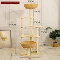 Arbre à chat de luxe robuste personnalisé OEM, avec maisonnette confortable, griffoir en sisal et centre d'activités d'escalade anti-ennui