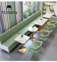 Canapé de stand de glacier personnalisable, combinaison table et chaises commerciales pour restaurant, bar à nouilles, café