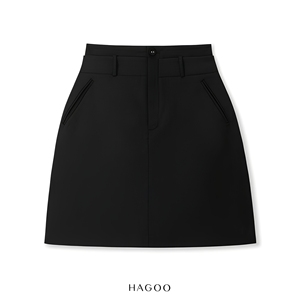 Jupe courte taille haute pour femme CV703, style utilitaire cintré, coupe trapèze, idéale pour le bureau, prix usine - Product Image 1
