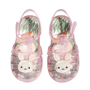 Sandales tendance pour filles, style dessin animé, pour enfants - Chaussures en gelée avec languette antidérapante - Chaussures de plage d'été pour princesses - Product Image 1