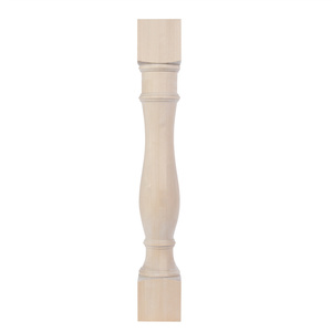 Balaustre de madera maciza Interior 38 ''Rectangular Balaustres de escalera lisos Diseño Pasamanos cónicos Soporte de barroca Madera lisa - Product Image 1