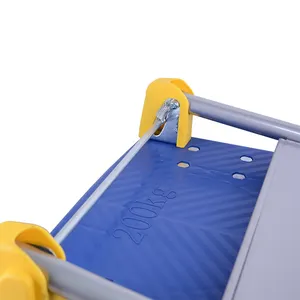 MW ट्राली के साथ 200kg नीले प्लास्टिक मंच foldable ट्राली पीले कवर