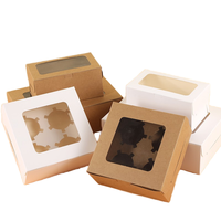 Boîte d'emballage personnalisée en gros pour biscuits, gâteaux et tartes, avec revêtement UV de qualité alimentaire, gaufrage et fenêtre en PVC recyclable, idéale pour la pâtisserie maison