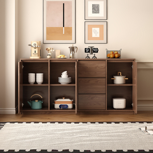 Buffet de rangement moderne en bois massif, style ferme, personnalisable OEM/ODM, pour salle à manger, chambre et salon - Product Image 5