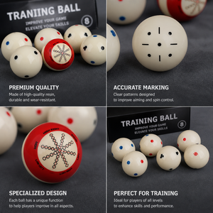 Balle <span class=keywords><strong>de</strong></span> billard <span class=keywords><strong>de</strong></span> snooker <span class=keywords><strong>de</strong></span> 52,5 mm, balle d'entraînement en résine blanche et noire, balle <span class=keywords><strong>de</strong></span> pratique en résine phénolique haute brillance, taille standard - Product Image 3