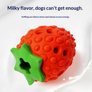 Jouet à mâcher en caoutchouc pour chien, design mignon de fraise et de fruit du dragon, écologique, vente en gros - Product Image 4
