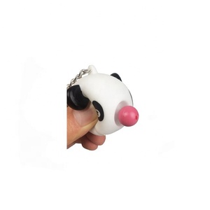 Fancy Dễ Thương Nhựa Mềm PVC 3D Động Vật Gấu Gấu Trúc Con Hổ Bóp Pop Mũi Keychain Vòng Chìa Khóa - Product Image 6