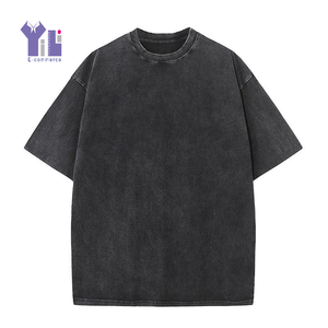 เสื้อยืดโอเวอร์ไซส์พรีเมียมแบบไม่มีป้ายยี่ห้อ สไตล์สตรีทแวร์ ผ้าคอตตอนทวิลล์ฟอกสี ยูนิเซ็กซ์ รับสกรีนโลโก้ กันยับ - Product Image 2