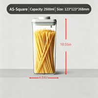 Boîte de rangement pour pâtes en plastique sans BPA de 25 cm avec couvercle hermétique, boîte de conservation sous vide pour nouilles, spaghetti, produits secs