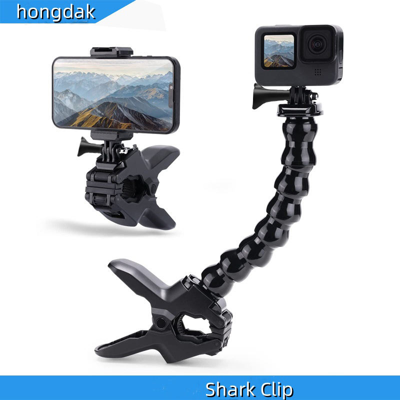 Hongdak Factory for GoPro Snake Bracket Bendable Curved Neck Shark Clamp Strong Clamp Bracket Sports Camera Accessories