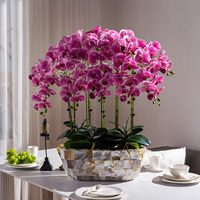 Tige d'orchidée Phalaenopsis artificielle faite à la main, toucher réel, 85 cm, fleur en soie pour la décoration intérieure, la remise des diplômes, le Nouvel An chinois