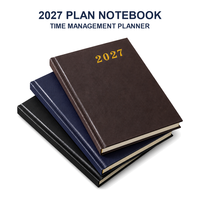 Agenda 2027, couverture en cuir PU, une page par jour, index mensuel, marque-page en ruban, papier épais 80g, 360 pages