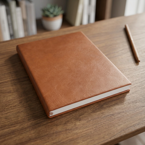 Carnet en similicuir personnalisé A5, carnet minimaliste portable avec impression de nom pour une utilisation promotionnelle, cadeaux pour salons professionnels - Product Image 3