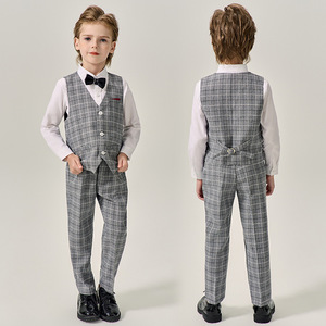 2025 nouvelle fête porter Simple Style formel hommes costumes 3 pièces Banquets garçons <span class=keywords><strong>gilet</strong></span> et pantalon - Product Image 4