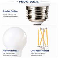 Ampoule LED A19 certifiée 7W 120V Culot E26 Dimmable Verre Blanc Laiteux 750lm IRC90+ 3000K Remplace 60W