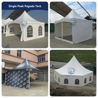 Carpa Pagoda de Doble Pico, Toldo de Aluminio Impermeable con Cubierta de PVC y Paredes Laterales Extraíbles para Eventos al Aire Libre y Uso Comercial