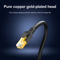 Kabel Jaringan Cat8 Berkualitas Tinggi, Kabel Patch Ethernet RJ45 Terpilin, 40Gbps AWG26, Kabel Jumper Pipih, Supplier