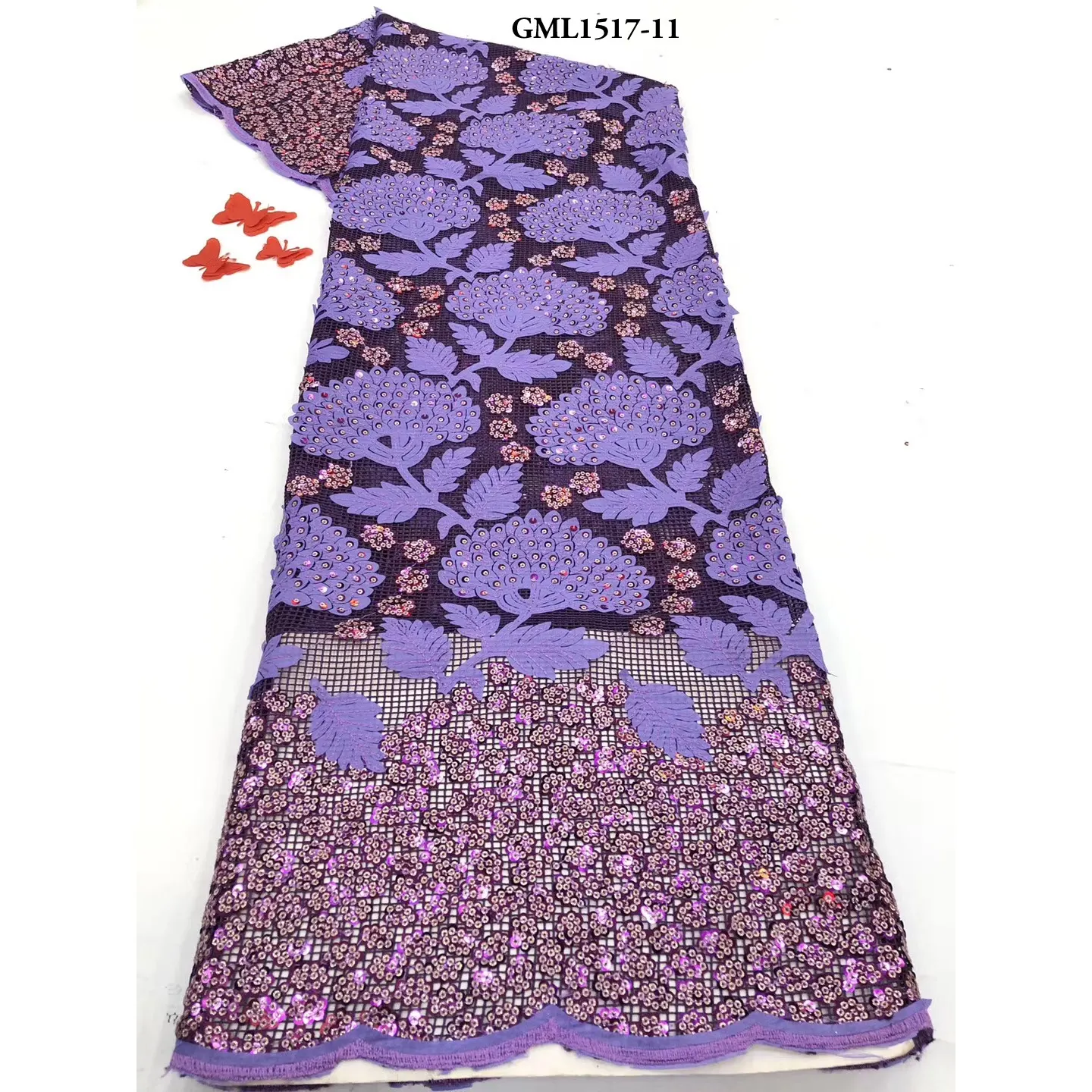 아프리카 그물 레이스 스팽글 자수 색상 tulle 신부 레이스 패브릭 웨딩 드레스