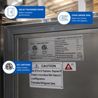 17,2 Cu.ft. Enkelvoudige roestvrijstalen massieve deur, voedselveilige 304 roestvrijstalen koelkast, commerciële inbouw vriezer