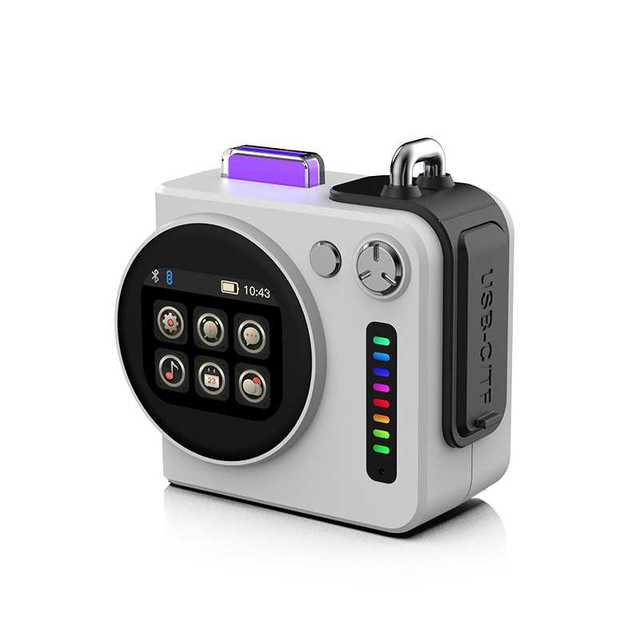 Touch Screen Display Metal Zinc Alloy Case V5.4 for Long Battery TF Card Slot Outdoor Hiking Portable Small Speaker