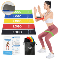 Más Vendido, Bandas de Resistencia de Látex 100% Natural para Ejercicio Físico y Deportivo, Juego de 5 Mini Bandas de 25 cm de Largo