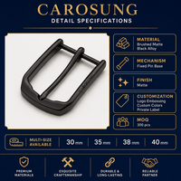 Boucle à ardillon noire solide personnalisée Carosung pour ceinture en cuir de vachette haut de gamme