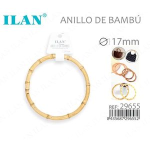 Anello in bambù Iln 17mm naturale per borse e accessori - Product Image 1