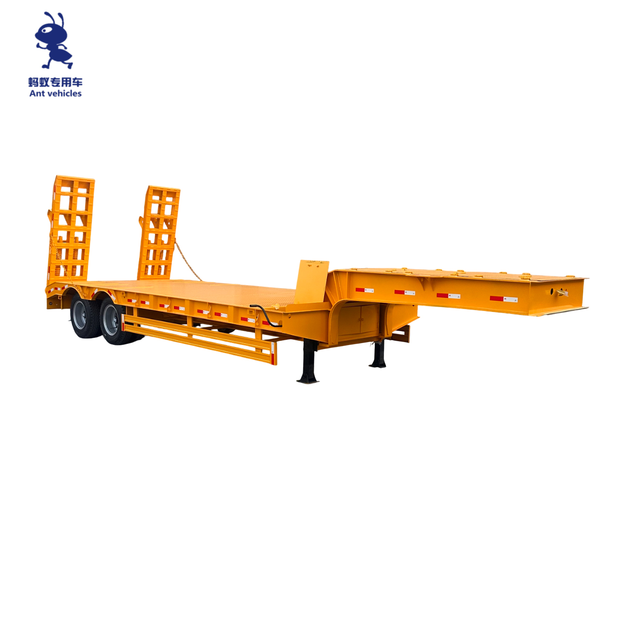 Three Axles Low Bed Semi Trailer Commercial Truck Trailers