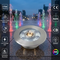 Professionelle IP68 Edelstahl LED-Brunnenringleuchte RGB Unterwasserlampe mit Mittelloch für Wasserfall Trockendeinsatz-Strahler 12V/24V