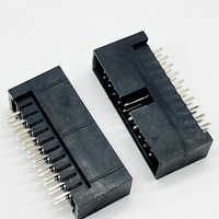 Conector macho de alta 13,6mm 6 8 10 12 14 16 18 20 22 24 40 50 64 Pin 2,54mm Pitch Box Header Straight Dip Type Brass para PCB