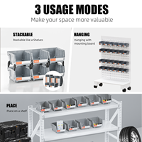 Boîte à Outils Empilable en Plastique Grise, 24 Pièces, 5x4x3 Pouces, Organisateur de Rangement pour Garage et Fournitures