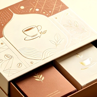 Boîte cadeau de luxe écologique en papier rigide, imprimée sur mesure, avec dorure or vert, pour chocolats, biscuits et dattes, pour l'Aïd