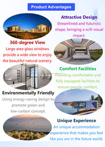 Casa Prefabricada de Alta Calidad a Precio Económico, Casa Cápsula Espacial para Acampar y <span class=keywords><strong>Vacaciones</strong></span> - Product Image 5