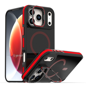 Coques de téléphone magnétiques avec support d'appareil photo translucide mat pour iPhone 17 Pro Max 16 15 13 12, antichoc, Fundas <span class=keywords><strong>Para</strong></span> pour iPhone - Product Image 3