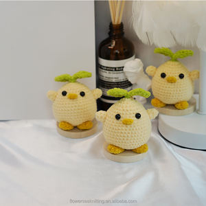 Adorable Peluche <span class=keywords><strong>de</strong></span> Pollito Tejido a Crochet, Muñeco Artesanal <span class=keywords><strong>de</strong></span> Ganchillo, Relleno <span class=keywords><strong>de</strong></span> Algodón PP Súper Suave, Ecológico, Personalización ODM - Product Image 1