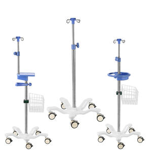 Support de perfusion portable pour usage clinique avec base lestée et support de pompe, chariot d'hôpital - Product Image 2