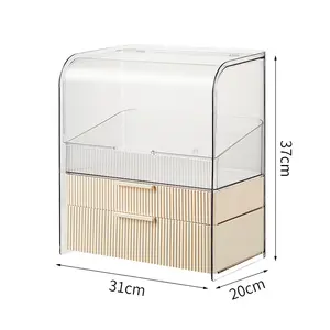 Многофункциональный прозрачный акриловый Органайзер для макияжа, стильный пластиковый косметический туалетный столик, коробка для хранения продуктов по уходу за кожей