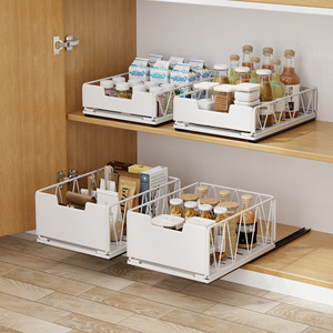 Jane Liya <b>Pull</b>-<b>Out</b> Storage <b>Basket</b> Rectangle Durable Cabinet Organizer for <b>Kitchen</b> Drawer Storage - Product Image 3