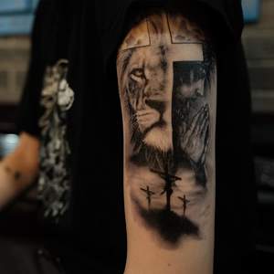 Autocollant de <span class=keywords><strong>tatouage</strong></span> temporaire imperméable de taille moyenne pour la moitié du bras, Anubis, Égypte ancienne, chien, Roma, <span class=keywords><strong>horloge</strong></span>, œil, <span class=keywords><strong>d</strong></span>écoration corporelle pour le bras entier - Product Image 5