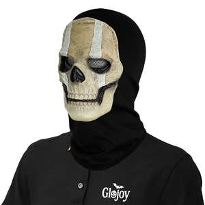 Máscara de Látex con Capucha Amarilla de Doble Línea, Diseño de Esqueleto Demonio, para Halloween, Escape Room, Mascarada, Personalizable - Product Image 6