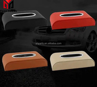 Caja de pañuelos de cuero universal, dispensador de servilletas para hotel, caja de pañuelos de cuero para coche TH15
