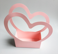 Swanzl — panier d'emballage floral pliable, en forme de cœur, écologique, avec poignée, pour rangement de fleurs, boîte de mariage