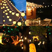 Luminaire décoratif personnalisable 10m LED E27 Amovible pour jardin extérieur Mariage Décorations de la Saint-Valentin Plastique classé IP65