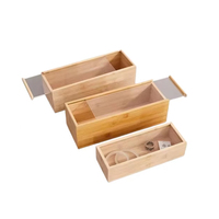 Maßgefertigte Bambus-Holz-Verpackungsbox Einfache Geschenkbox mit Acryl-Schiebedeckel