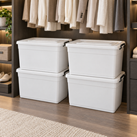 Bac de rangement pour placard domestique, en plastique blanc, 120L, organisateur personnalisé pour literie et jouets, pour chambre à coucher et armoire